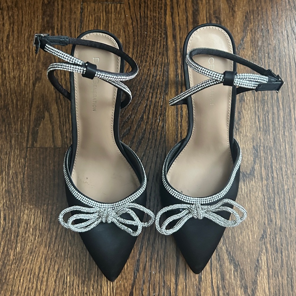 BCBG Black and Silver Women's Heels